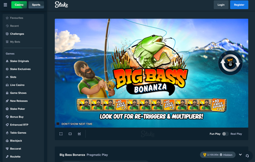 Big Bass Bonanza slot loading bar screenshot
