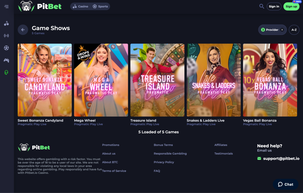 A preview of the Pitbet.io live casino section, with tables for Live Roulette and Live Blackjack in a sophisticated interface.