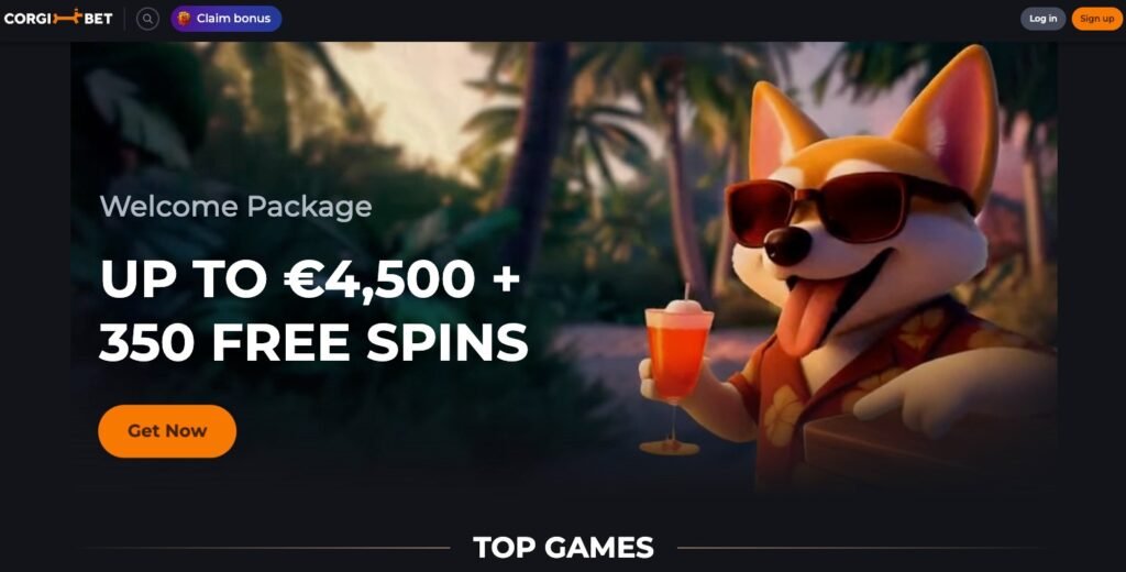 Corgi mascot promoting casino bonuses that is a crypto casinos